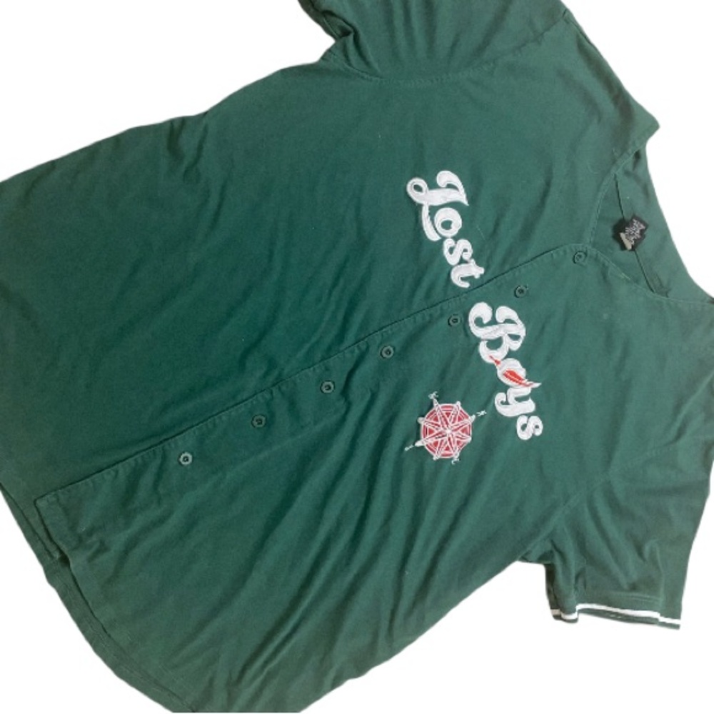 Disney Dark (Adult) Green 'Lost Boys' Button-Down Jersey